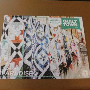 Jigsaw Puzzle Welcome to Quilt Town USA 500 Pieces Hamilton MO Missouri Complete
